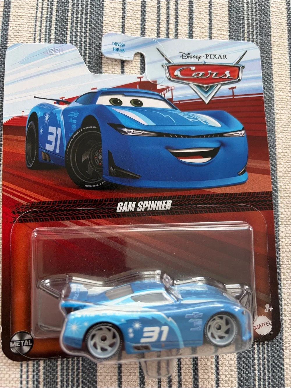 Mattel Disney Pixar Cars Cam Spinner Blue Die-Cast Racer. New.
